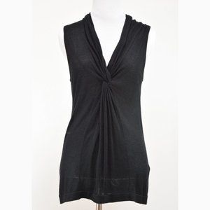 Banana Republic Women's Size XS Black Knit Knotted Sleeveless Top Shirt Blouse